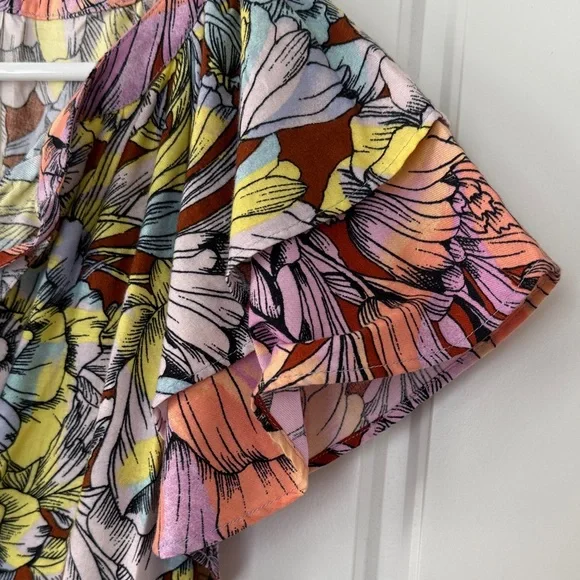 Anthropologie Colorful Floral Mini Dress - Picture 7 of 8